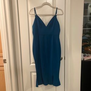 Blue mermaid style midi dress